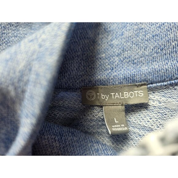 T By Talbots Blue Full-Zip Jacket L Womens Casual Cotton Blend - Picture 6 of 8